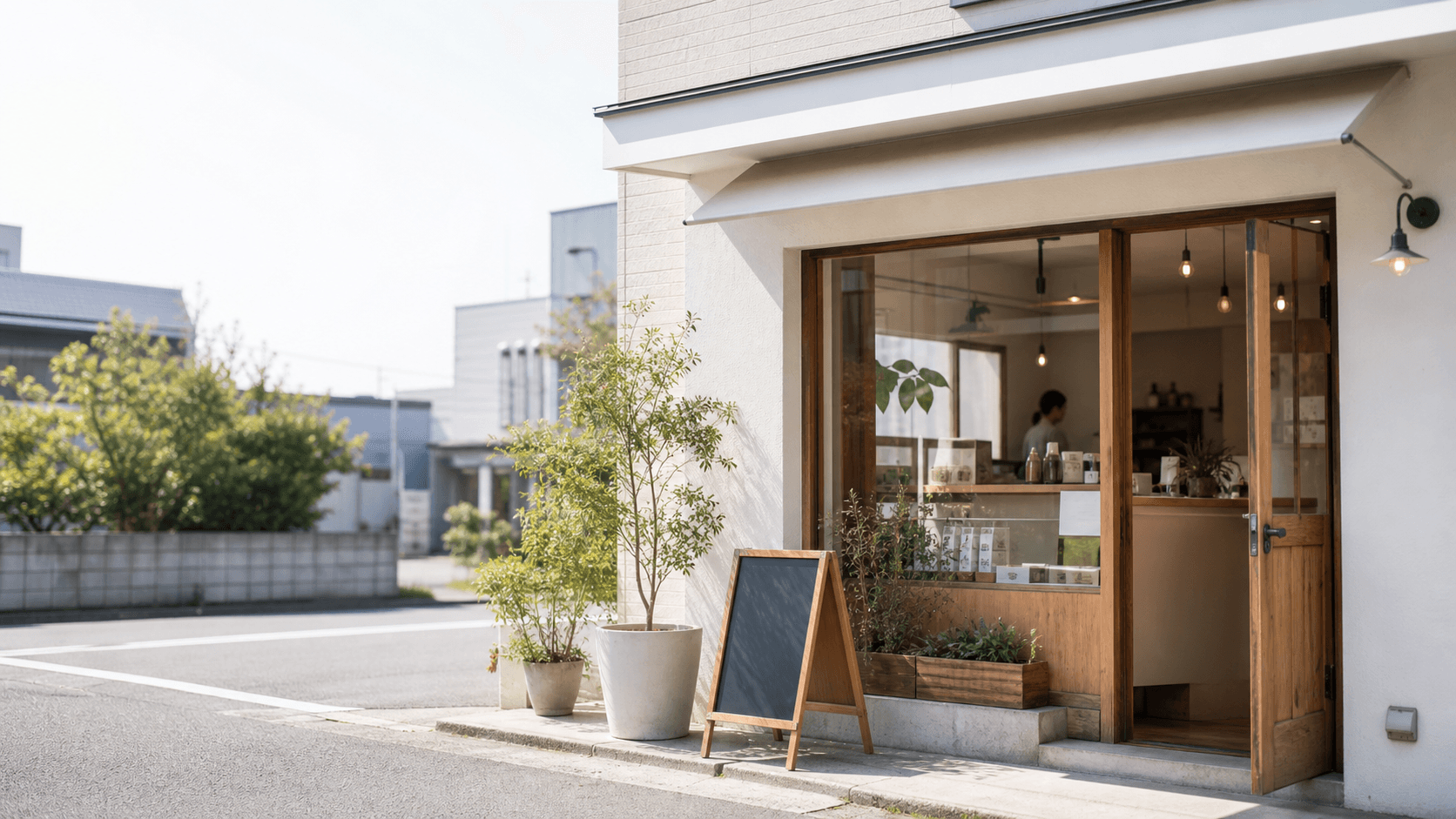 地域のお客様が訪れる店舗外観のイメージ